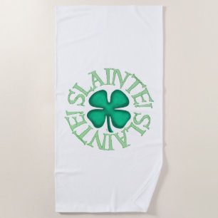 Slainte white beach towel