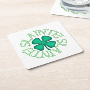 Slainte! white paper drink coasters