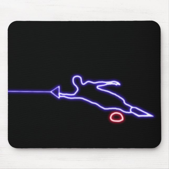 Slalom Water Skier Neon Mousepad (Front)