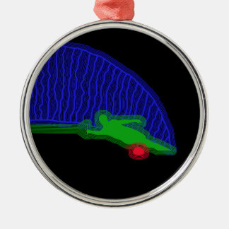 Slalom Water Skier Neon Spray Metal Tree Decoration