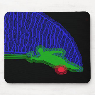 Slalom Water Skier Neon Spray Mouse Mat