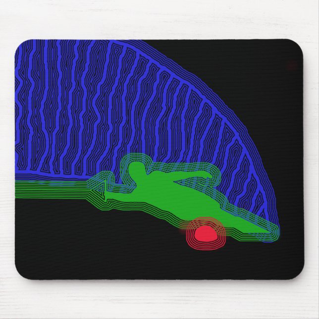 Slalom Water Skier Neon Spray Mouse Mat (Front)