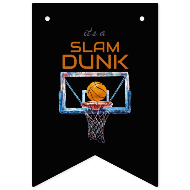 Slam Dunk Basketball Any Age Birthday Bunting (Sixteenth Flag)