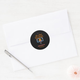 Slam Dunk Basketball Any Age Birthday Classic Round Sticker