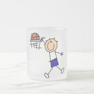 Slam Dunk Basketball - Blue Tshirts and Gifts Frosted Glass Coffee Mug