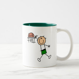 Slam Dunk Basketball Green T-shirts and gifts Two-Tone Coffee Mug
