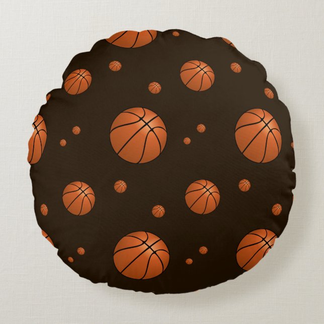 Slam Dunk Basketball Pattern Sports Round Cushion (Front)