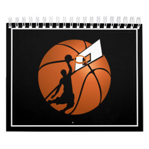 Slam Dunk Basketball Player w/Hoop on Ball Calendar