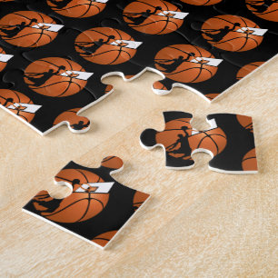 Slam Dunk Basketball Player w/Hoop on Ball Jigsaw Puzzle