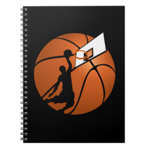 Slam Dunk Basketball Player w/Hoop on Ball Notebook