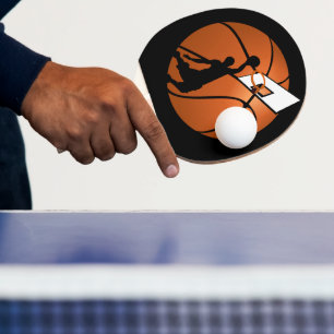 Slam Dunk Basketball Player w/Hoop on Ball Ping Pong Paddle