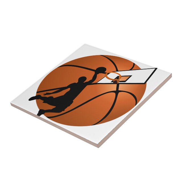 Slam Dunk Basketball Player w/Hoop on Ball Tile (Side)