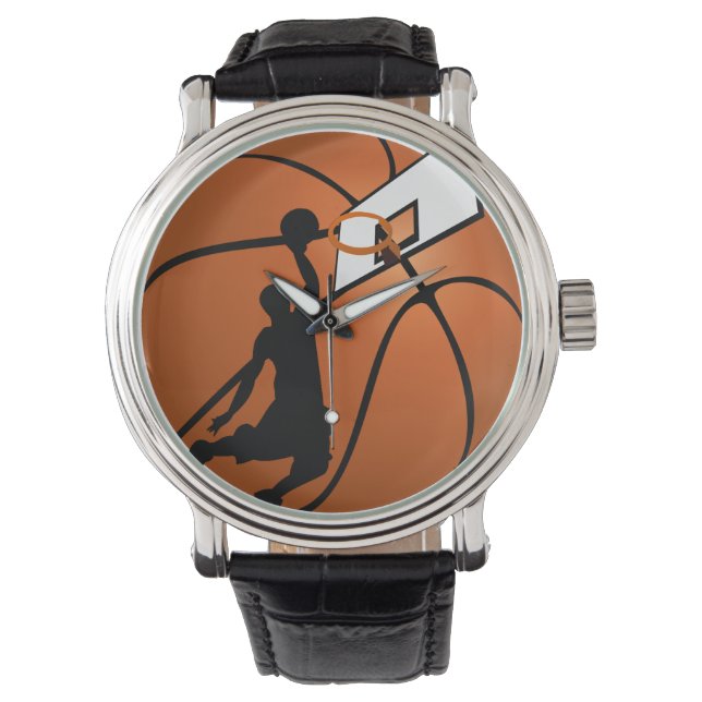 Slam Dunk Basketball Player w/Hoop on Ball Watch (Front)
