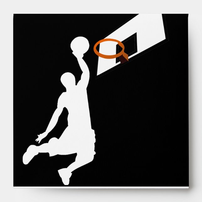 Slam Dunk Basketball Player - White Silhouette Envelopes (Front)