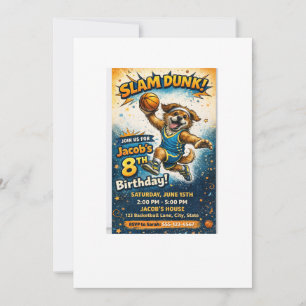Slam Dunk Birthday Invitation – Fun Basketball Kid