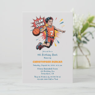 Slam Dunk Boy Birthday Bash Invitation