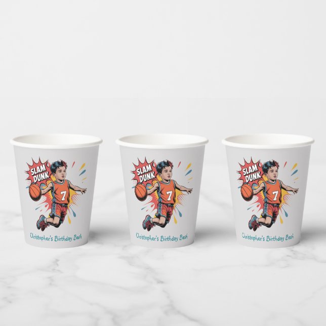 Slam Dunk Boy Birthday Bash Paper Cups (Multi)