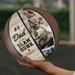 Slam Dunk Dad Photo Keepsake Basketball<br><div class="desc">Discover the ultimate Father's day or birthday gift - our personalised keepsake dad basketball! Custom-made with a handsome court background, this unique offering lets you replace 4 spots with your own precious photos. It features the number 1, a heartfelt acknowledgement, 'dad, you are a slam dunk', a loving red heart,...</div>