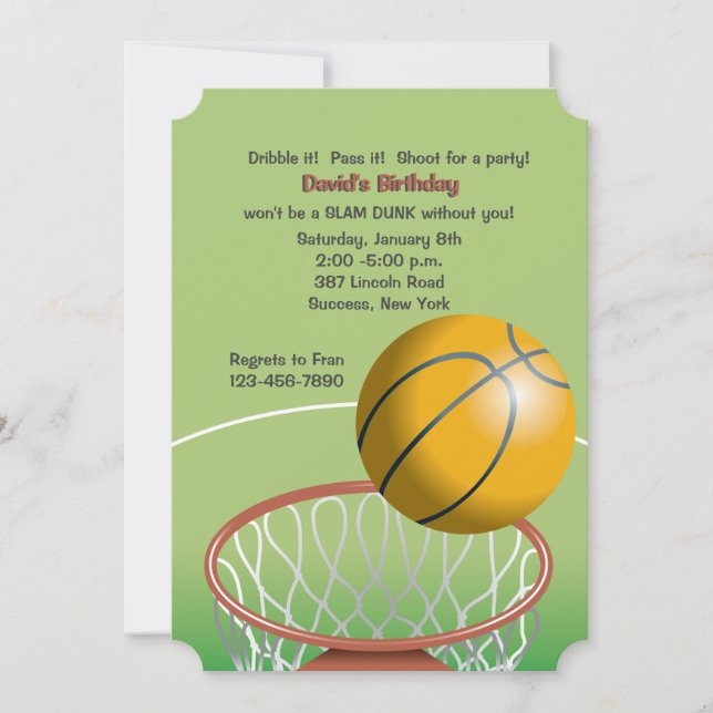 Slam Dunk Invitation (Front)