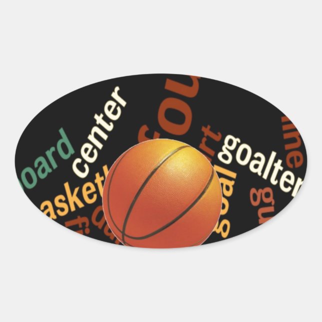 Slam Dunk of Vocabulary: Basketball Game of Champs Oval Sticker (Front)