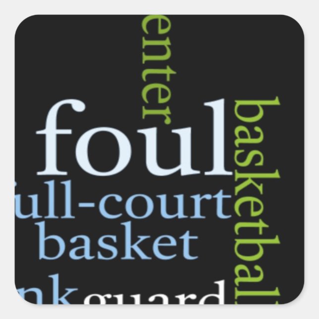 Slam Dunk of Words: Basketball Game of Champions Square Sticker (Front)