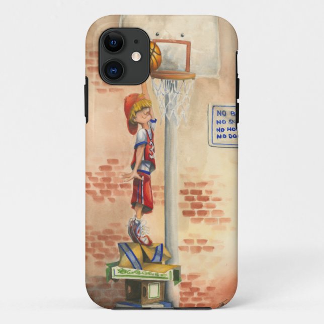 Slam Dunk on Basketball Hoop by Jay Throckmorton Case-Mate iPhone Case (Back)