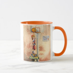 Slam Dunk on Basketball Hoop by Jay Throckmorton Mug