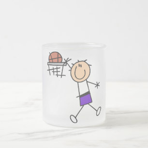 Slam Dunk Purple Basketball Tshirts and Gifts Frosted Glass Coffee Mug