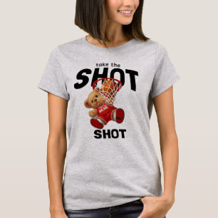 Slam Dunk Teddy Bear Basketball T-Shirt
