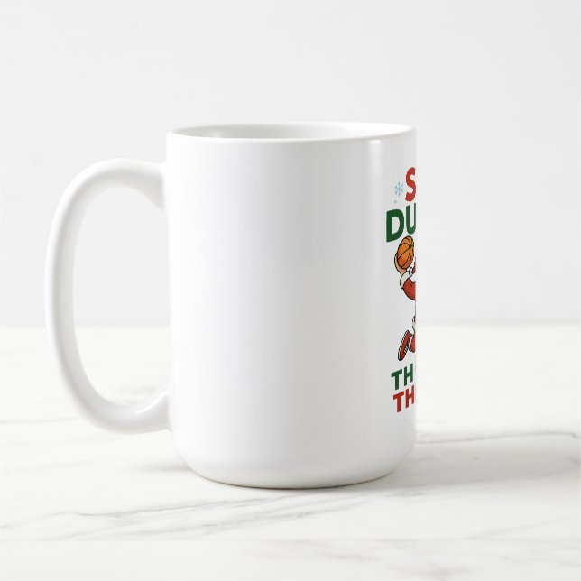 Slam Dunkin Through The Snow- Christmas Basketball Coffee Mug (Left)