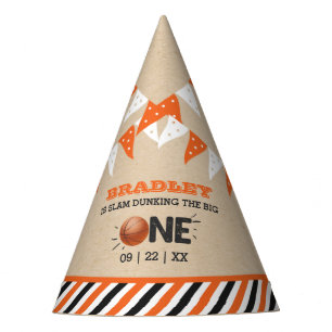 Slam Dunking The Big One   Basketball 1st Birthday Party Hat