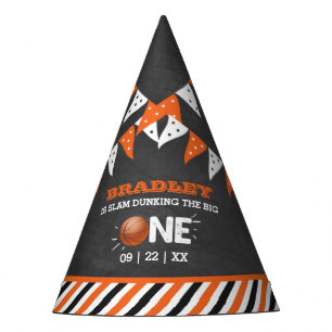 Slam Dunking The Big One   Basketball 1st Birthday Party Hat