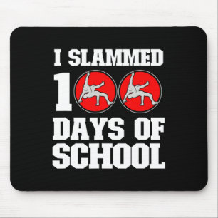 Slammed 100 Days Of School Wrestling 100th Day Boy Mouse Mat
