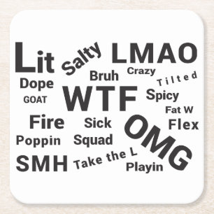 Slang Sayings and Teen Talk from 2019 Square Paper Coaster