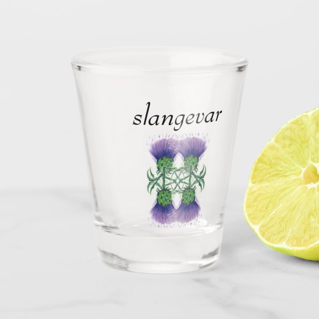 slangevar scottish thistle shot glass (Front)