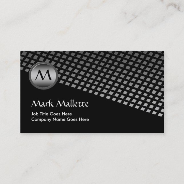 Slant Monogram Business Cards (Front)