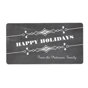 Slanted Chalkboard Holiday Gift Labels