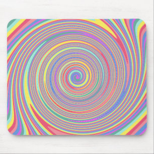 Slanted Colour Lines Swirl Mouse Pad
