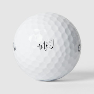 Slanted Couple Initials Modern Callaway Golf Balls
