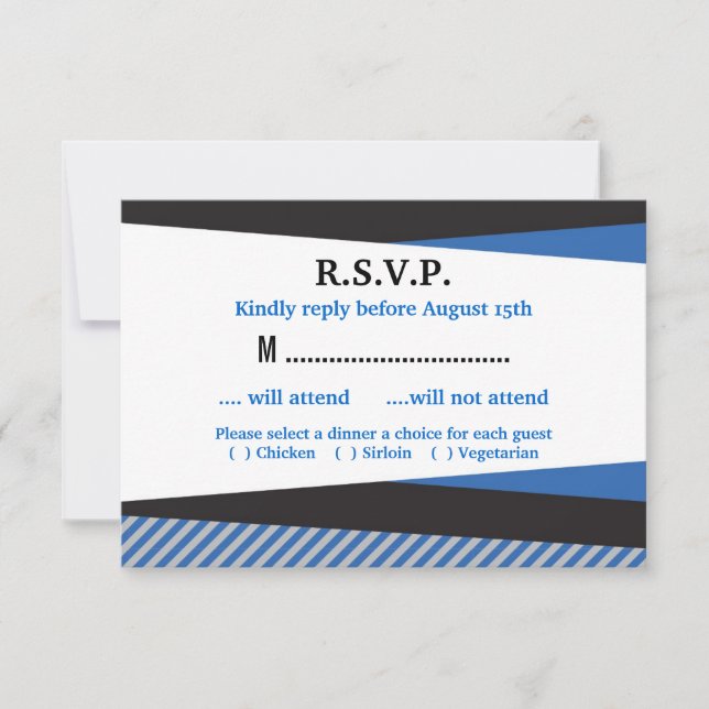 Slanted Frames Bar Mitzvah RSVP Card (Front)
