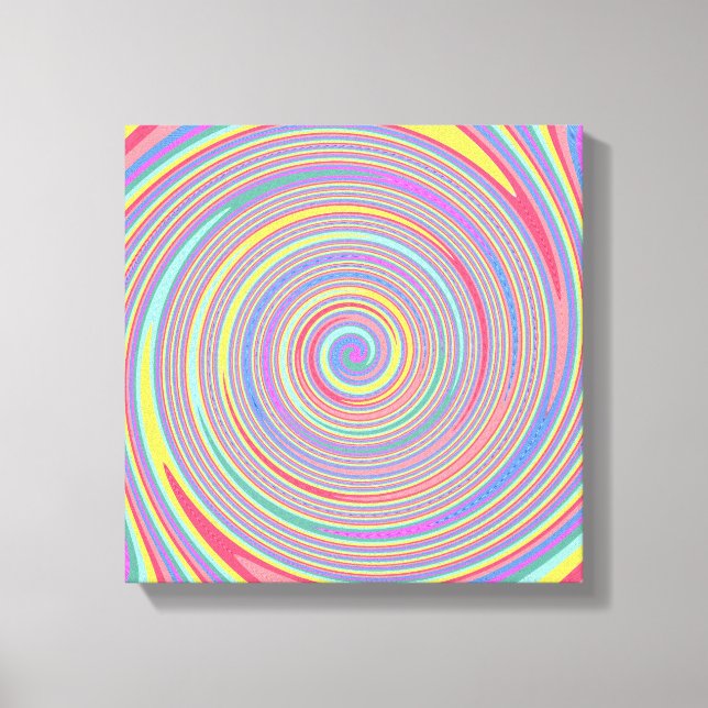Slanted Lines Colour Swirl Canvas Print (Front)