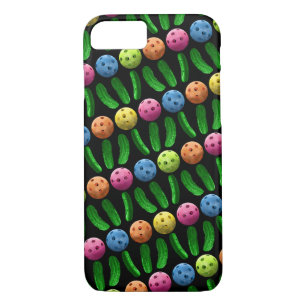 Slanted rows of Pickleballs and Green Pickles iPhone 8/7 Case