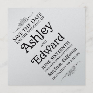 Slanted Save the Date Invitation