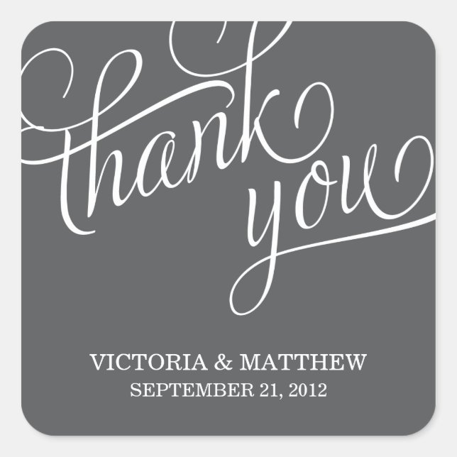 SLANTED | WEDDING THANK YOU LABEL (Front)