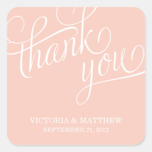 SLANTED   WEDDING THANK YOU LABEL