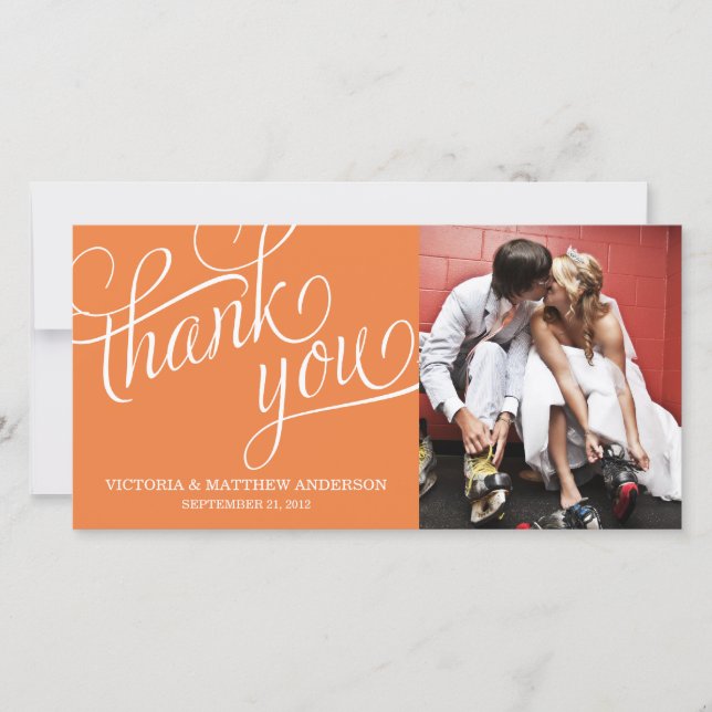 SLANTED | WEDDING THANK YOU PHOTO CARD (Front)