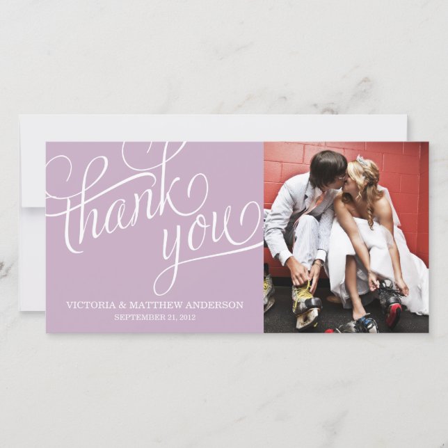 SLANTED | WEDDING THANK YOU PHOTO CARD (Front)