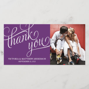 SLANTED   WEDDING THANK YOU PHOTO CARD