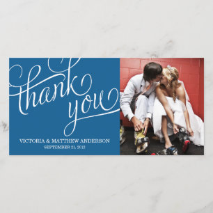 SLANTED WEDDING THANK YOU PHOTO CARD