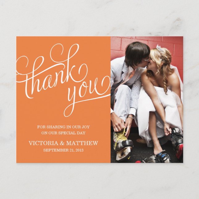 SLANTED | WEDDING THANK YOU POST CARD (Front)